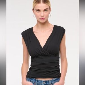 Abercrombie & Fitch Black V-Neck Blouse